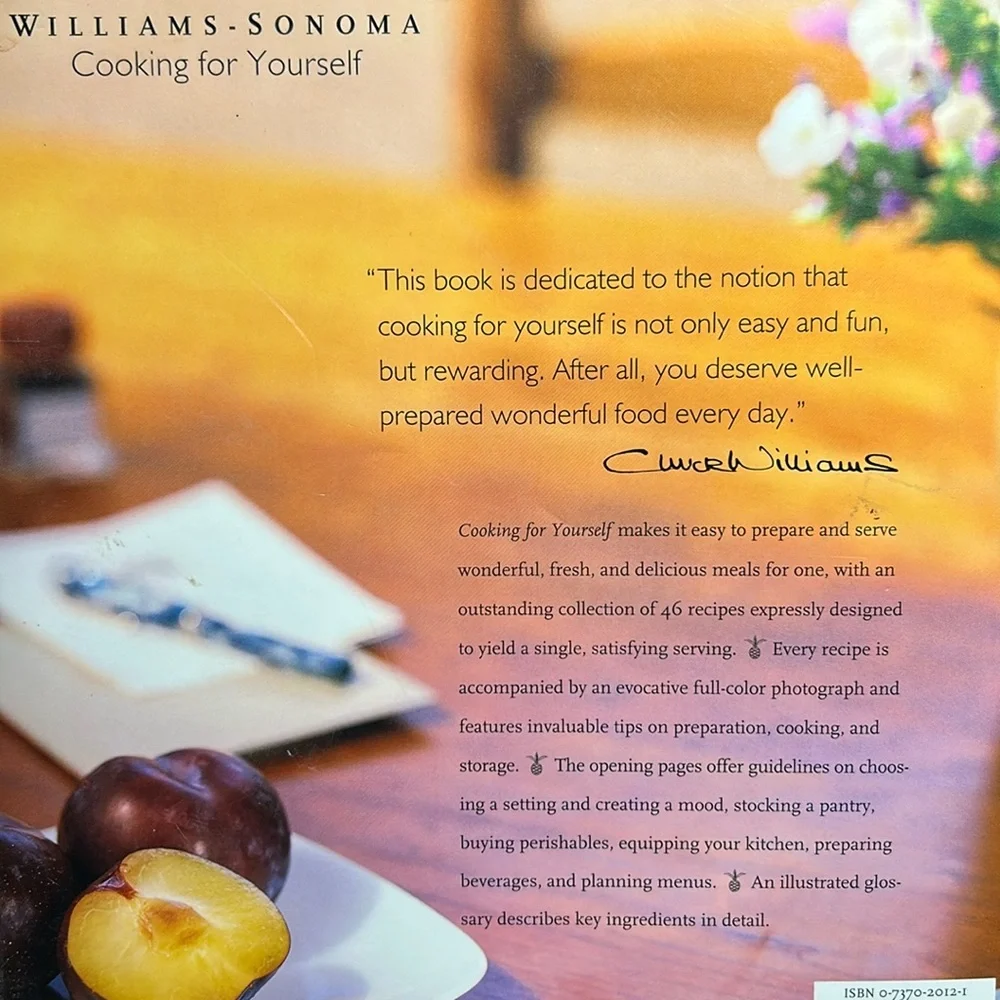 Williams Sonoma Cooking for yourself cookbook